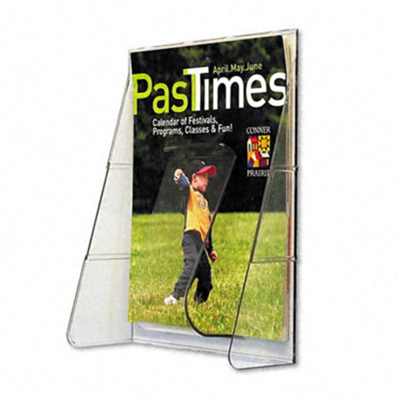 Deflect-O Stand Tall Plastic Pocket Magazine Display Rack Clear
